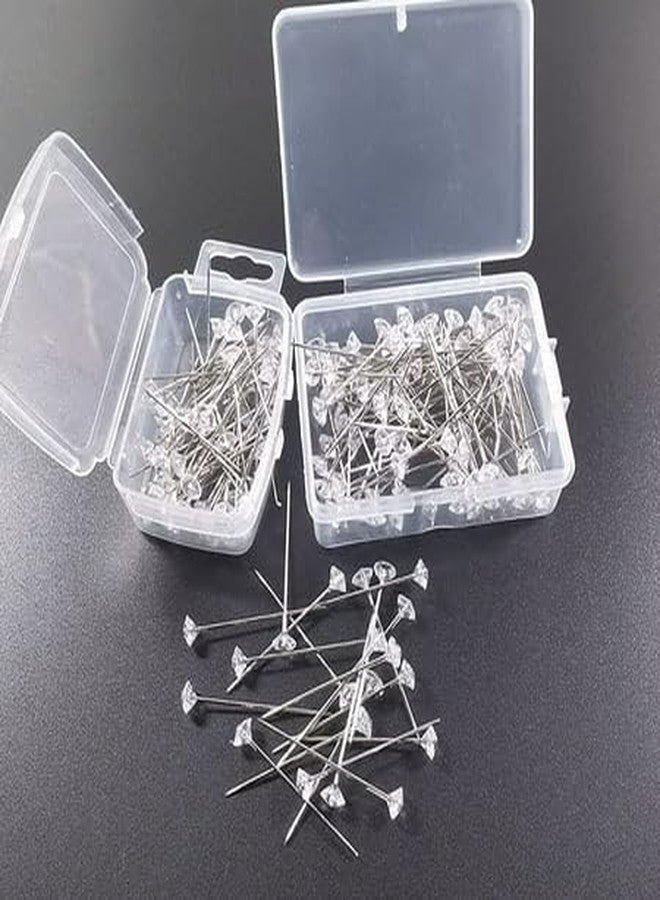 Gemsy Crystal Head Decor Pins - 1 Box | Stainless Steel Craft DIY Garment Sewing Straight Pins for Fabric, Shirts, Dressmaking | Bouquet Straight Needle - Image 5